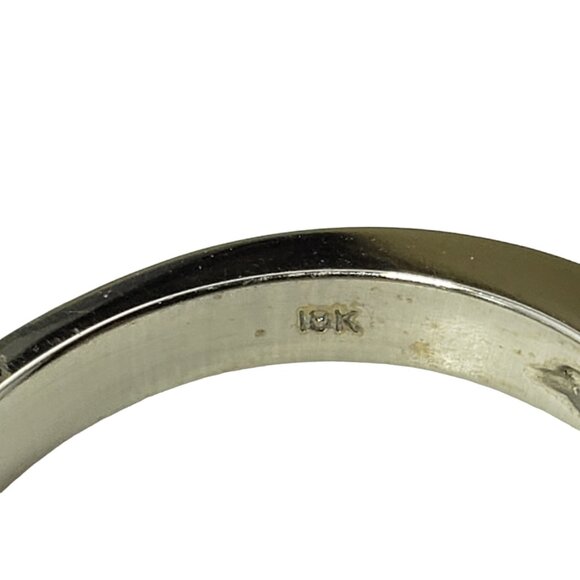 14 Karat White Gold and Diamond Wedding Band Ring Size 4.5-4.75 #18098 - Picture 6 of 8